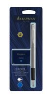 Vulpen Waterman Allure chrome fijn + inktpatronen blauw - thumbnail