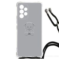 Samsung Galaxy A53 Stevig Bumper Hoesje Grijs Baby Olifant - thumbnail