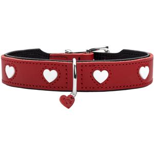 Hunter 069903 Rood, Wit Leer S-M Hond Standaard halsband