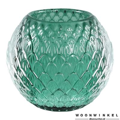 Luxury Glass Green dark round tealight