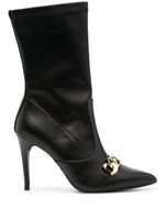 LIU JO 110mm chain-link leather boots - Noir - thumbnail