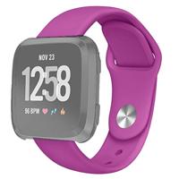 By Qubix - Compatible met Fitbit Versa 1/2 & Lite siliconen bandje - Maat: Large - Paars - Compatible fitbit bandje
