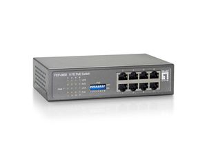 LevelOne FEP-0800 netwerk-switch Fast Ethernet (10/100) Power over Ethernet (PoE) Zwart, Grijs