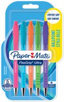 Paper Mate balpen Flexgrip Ultra RT Brights, medium, blauwe inkt, blister van 5 stuks, assorti - thumbnail