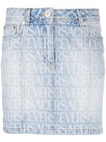 Versace minijupe Versace Allover en denim - Bleu - thumbnail