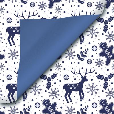 Geschenkpapier rol Kerst Silver duo 70 centimeter x 200 meter