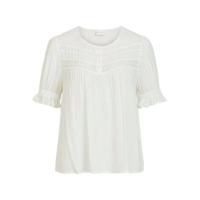 VILA top VIMOLUNA met kant wit