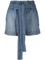 Stella McCartney short en jean à taille nouée - Bleu