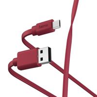 Hama Oplaad-/gegevenskabel Flat USB-A - Micro-USB 1 M Rood - thumbnail