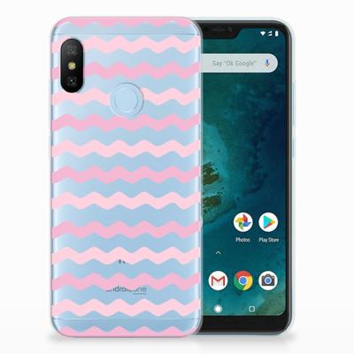 Xiaomi Mi A2 Lite TPU bumper Waves Roze Xiaomi Mi A2 Lite TPU bumper Waves Roze