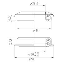 Neco Balhoofdstel 1.1/8". Semi geïntergreerd balhoofdstel ZS44/28.6 ZS44/30. A-head.