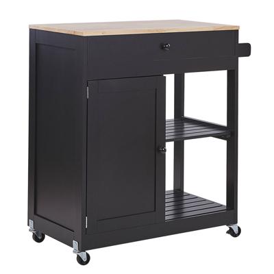 Beliani TRAPANI - Keukentrolley-Zwart-MDF Beliani TRAPANI - Keukentrolley-Zwart-MDF