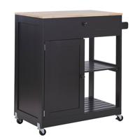Beliani TRAPANI - Keukentrolley-Zwart-MDF
