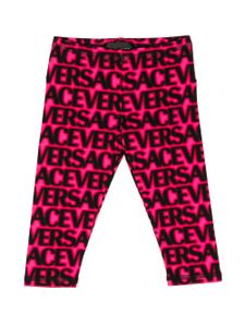 Versace Kids legging en coton à logo imprimé - Rose