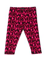 Versace Kids legging en coton à logo imprimé - Rose