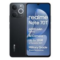 realme Note 70T 4G Smartphone, 4 + 64 GB, 6000 mAh massieve batterij, 7,94 mm Ultra Slim, T7250 Octa-Core Chipset, Up to 4+8GB Dynamic RAM, Next AI, oplader niet inbegrepen, zwart