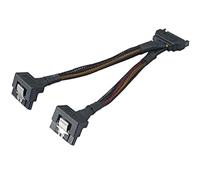 SATA Power Splitter 15 Pin SATA mannelijke naar 2 x SATA rechte hoek connectoren