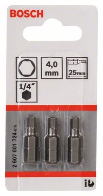 Bosch Accessories Inbus-bit 4 mm Extra hard C 6.3 3 stuk(s)