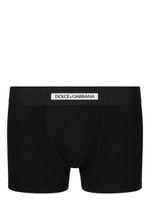 Dolce & Gabbana slip en coton à taille à logo - Noir