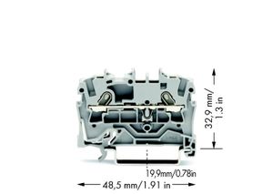 WAGO 2001-1201 Doorgangsklem 4.20 mm Spanveer Toewijzing: L Grijs 1 stuk(s)