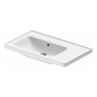 Wastafel Duravit D-Neo WonderGliss Rand Overloop Kraanvlak Zonder Kraangat 80 cm Hoogglans Wit Links Duravit - thumbnail