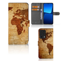 Xiaomi 13 Lite Flip Cover Wereldkaart - thumbnail