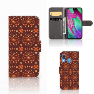 Samsung Galaxy A40 Telefoon Hoesje Batik Brown