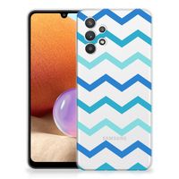 Samsung Galaxy A32 4G | A32 5G Enterprise Editie TPU bumper Zigzag Blauw - thumbnail