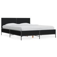 vidaXL Bedframe bewerkt hout metaal zwart 120x200 cm, bed, bed ombouw, twijfelaar, bedbodem, slaapkamermeubel, boxspring, 2 persoonsbed