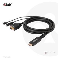 club3D CAC-1712 HDMI-kabel HDMI / Jackplug / USB-micro-B / VGA Adapterkabel HDMI-A-stekker, Jackplug-bus 3,5 mm, USB-micro-B bus, VGA-stekker 15-polig 2.00 m - thumbnail