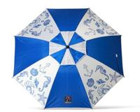 Atosa Strandparasol Ø 180 tot 240 cm van aluminium, model zeebodem, met draagtas en zonwering UPF 50+ in de kleuren blauw en rood, Blauw, 200 cm, marineblauw