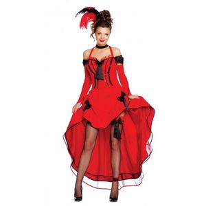 Rode burlesque danseressen jurk L  -