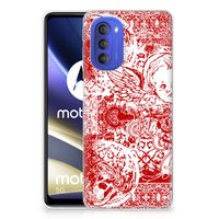 Silicone Back Case Motorola Moto G51 5G Angel Skull Rood