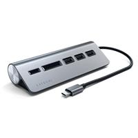 SATECHI USB-C Combo Hub Voor Desktop - USB-A 3.0 Datapoorten & Micro/SD Kaartlezers - Voor M2/ M1 Macbook Pro/Air, M2/ M1 iPad Pro/Air, M2 Mac Mini, iMac M1 (Spacegrijs)