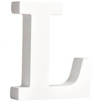 Witte houten letter L 11 cm   -