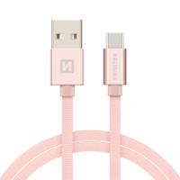 Swissten USB-C naar USB-A Kabel 0.2M Roze