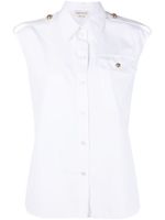 Alexander McQueen chemise à design sans manches - Blanc