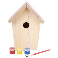 4x stuks DIY vogelhuisje schilderen 20 cm