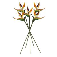 Kunstbloem Strelitzia - 5x - 62 cm - losse tak - kunst zijdebloem - Paradijsvogelplant - decoratie