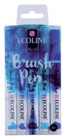 Brushpen Talens Ecoline set-blauw blister ÃƒÆ' 5 stuks ass