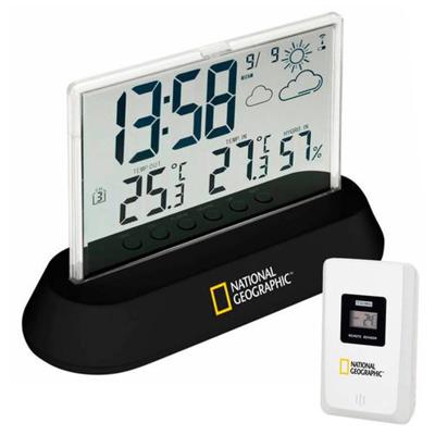 National Geographic weerstation transparant 14 cm zwart 2-delig National Geographic weerstation transparant 14 cm zwart 2-delig