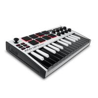 AKAI Professional MPK Mini MKIII - 25-toetsen USB MIDI Keyboard Controller met 8 lichtgevende drumpads, 8 draaiknoppen en inclusief muziekproductie software (Wit)