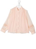 Chloé Kids blouse brodée à détail plissé - Rose - thumbnail