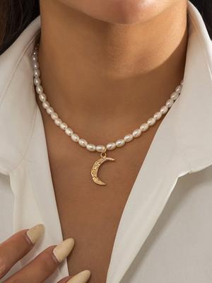 Maan Parel Halsketting Maan Parel Halsketting