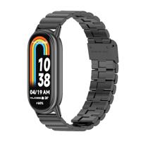 By Qubix - Stalen band - Zwart - Compatible met Xiaomi Smart Band 8 & 9 - Compatible Xiaomi bandje