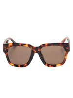 Linda Farrow lunettes de soleil carrées à effet écailles de tortue - Marron - thumbnail