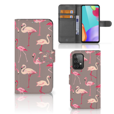 Samsung Galaxy A52 Telefoonhoesje met Pasjes Flamingo Samsung Galaxy A52 Telefoonhoesje met Pasjes Flamingo