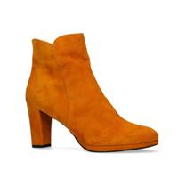 Manfield suède enkellaarzen okergeel