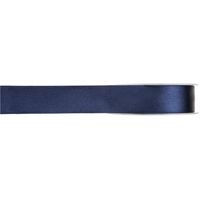 1x Navyblauwe satijnlint rollen 1 cm x 25 meter cadeaulint verpakkingsmateriaal   - - thumbnail