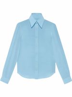 Gucci chemise en soie à col pointu - Bleu